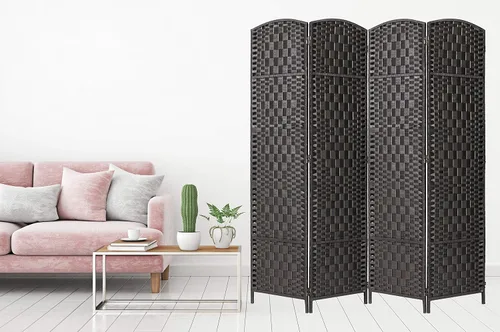 Miniatura 7 de Legacy Decor 8 Panels Room Divider Privacy Partition Screen Bamboo Fiber Natural Color 5.9 ft High X 11.7 ft Wide