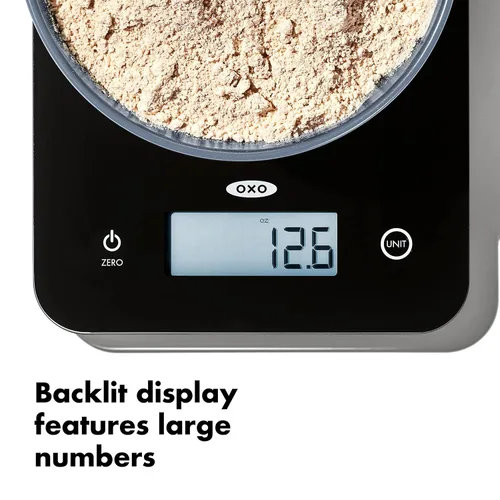 Miniatura 4 de OXO Good Grips - Báscula de vidrio para alimentos de todos los días, 5 kg/11 lb