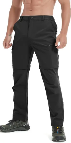 Miniatura 7 de Pantalones convertibles de senderismo para hombre, impermeables, ligeros, de secado rápido, con cremallera, pesca, viajes, safari, trabajo al aire