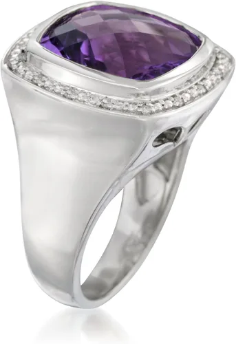 Miniatura 3 de Ross-Simons 910 Carat Amethyst and 10 ct tw Diamond Ring in Sterling Silver
