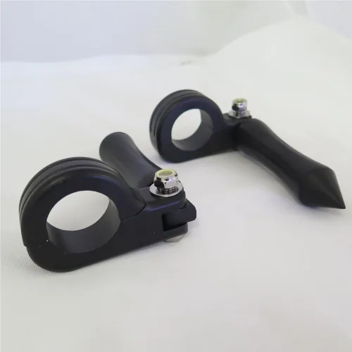 Miniatura 5 de HK MOTO - Reposapiés negro con kit de montaje P-Clamp se adapta a protectores delanteros del motor de 1.5 pulgadas de diámetro para H-D Sportster