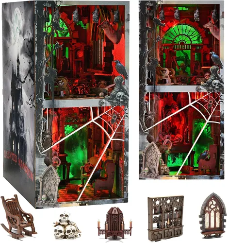 Miniatura 12 de fifijoy Kit de Rincón de Libros - Kit de Casa en Miniatura DIY para Adultos, Kit de Construcción de Casa Pequeña Cafetería Retro de los años 50