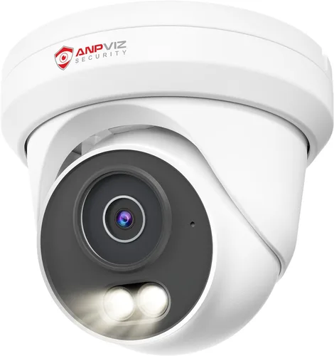 Anpviz Cámara IP PoE de 6 MP, cámara IP de seguridad de torreta de metal completo 3K para exteriores e interiores, visión nocturna inteligente de