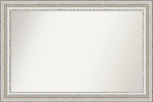 Miniatura 213 de Amanti Art Espejo de baño plateado para sobre el fregadero, 26 x 26 pulgadas, espejo cuadrado de plata antigua, marco de madera tradicional mediano