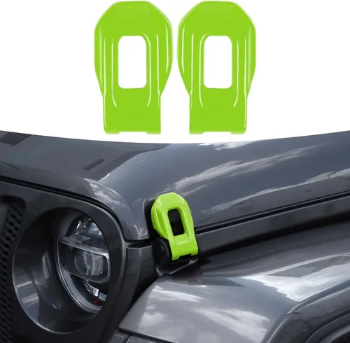 Miniatura 17 de RT-TCZ Cubierta de pestillo de capó, soportes exteriores de bloqueo de capó, accesorios de decoración de ABS para Jeep Wrangler JL JLU y Gladiator