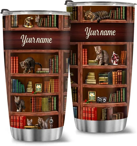 Miniatura 16 de T40413 - Taza personalizada para amantes de los libros, taza de café con texto en inglés "Just A Girl Loves Book", regalo para mujeres y niñas