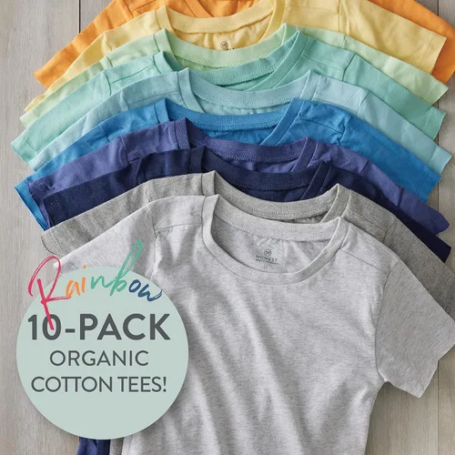 Miniatura 3 de HonestBaby Multipack Short Sleeve T-Shirt Tee 100% Organic Cotton Infant Baby, Toddler, Little Kids Boys, Girls, Unisex