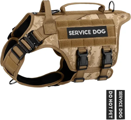 Miniatura 31 de Arnés táctico para perros - PETNANNY Chaleco para perro de servicio para perros grandes Cobertura corporal completa en arnés para perros de Rosa