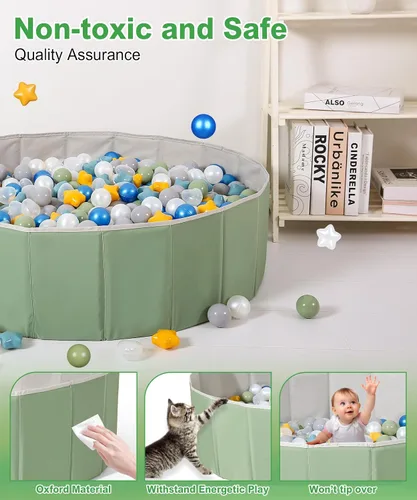 Miniatura 5 de TRENDPLAY Pozo de pelotas para niños pequeños, bebés, niños y perros, tienda de campaña plegable, corralito de juegos para gatear, casa