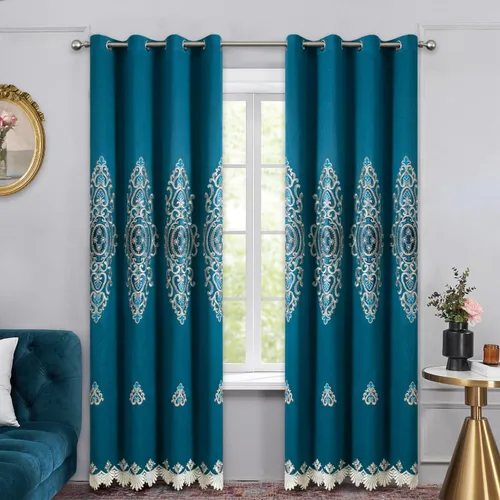Miniatura 29 de VOGOL Cortinas/Cortinajes/Paneles/Tratamientos Personalizados Simples de Chenilla Jacquard Opacas Elegancia para Ventana para Dormitorio Sala