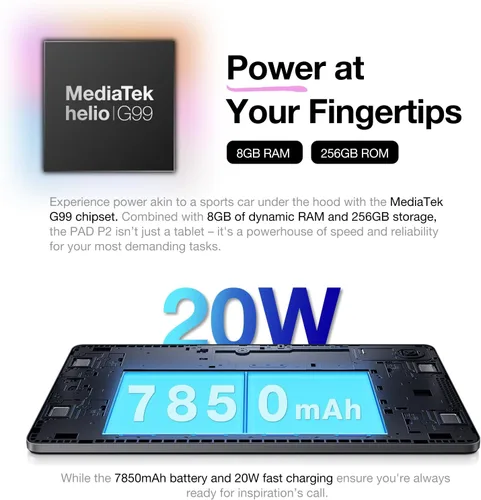 Miniatura 5 de AGM PAD P2 Tablet Android 14 de 11 pulgadas, 90Hz 480 Nits 1920 x 1200 FHD+ pantalla IPS, MTK G99, certificado Widevine L1, altavoces estéreo Quad