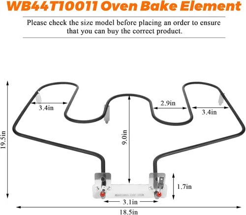Miniatura 5 de Elemento de horneado para horno/estufa/cocina WB44T10011 de Blutoget - Compatible con hornos GE Hotpoint Ken-more JBP78WB4WW, JBP66WB4WW