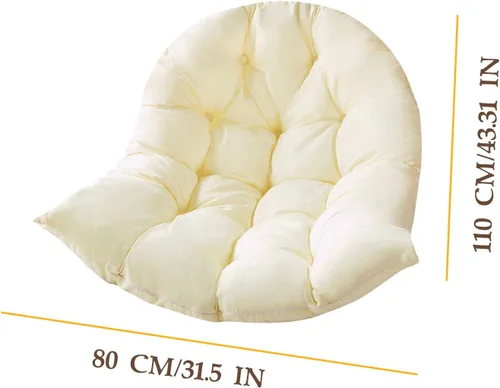 Miniatura 4 de Cojín de silla colgante para interiores y exteriores, reemplazo de cojín de silla de huevo colgante, cojín de silla hamaca colgante, almohada gruesa