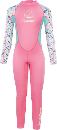 Miniatura 6 de Gogokids Traje de neopreno de manga larga de 0.098 pulgadas para niños y niñas, con protección UV 50+ y cremallera trasera, cálido traje completo