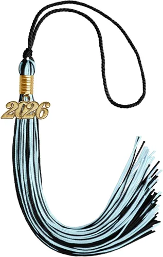 Miniatura 238 de Endea Graduation - Borla de doble color mixto con fecha dorada (negro/dorado antiguo, 2021)