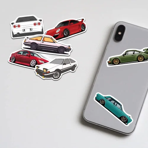 Miniatura 5 de 100 piezas Calcomanías JDM para Autos de Carreras - Calcomanías de Vinilo VSCO Impermeables para Niños, Laptops, Hydro Flask, Botellas de Agua