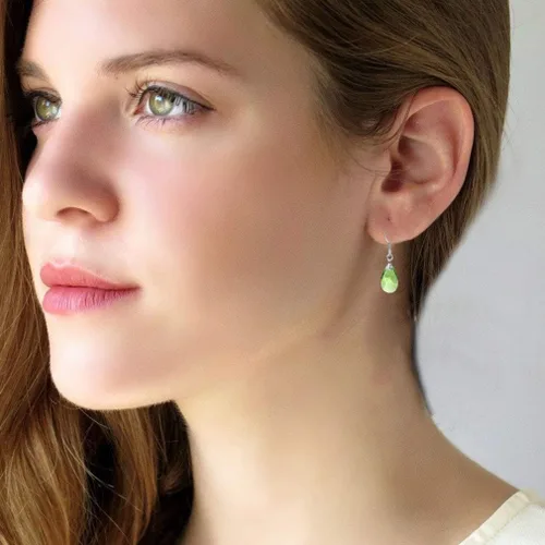 Miniatura 45 de Aretes colgantes de cristal austriaco con forma de lágrima para mujer, joyería hipoalergénica de plata de ley 925