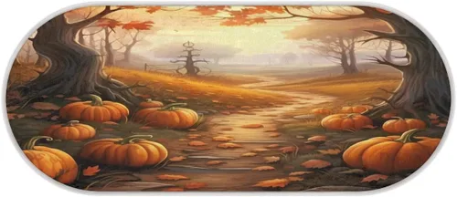 Miniatura 3 de cfpolar Pumpkins Fall Maple Leaves Bathroom Rugs Non-Slip Bath Rug Microfiber Bath Mat Absorbent Kitchen Mats and Rugs Machine Washable Oval Plush