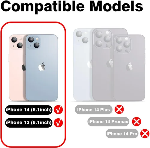 Miniatura 2 de GYZYA Funda transparente para iPhone 14 y iPhone 13 de 6.1 pulgadas con diseño de patrón, funda protectora delgada de TPU + parachoques a prueba