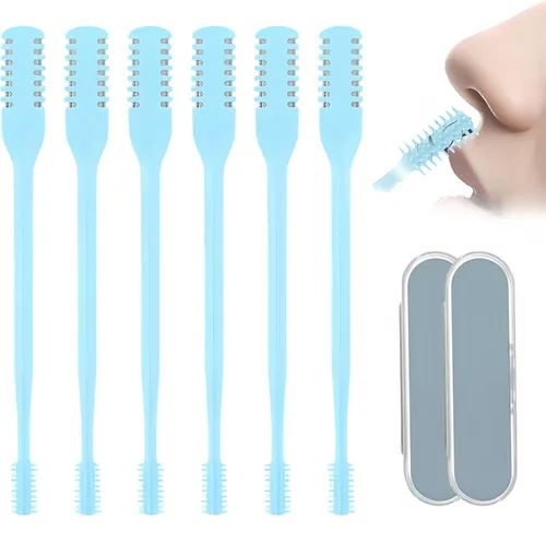 Miniatura 16 de Cortador de pelo nasal portátil, esencial de viaje para hombres y mujeres, herramientas de eliminación de vello de fosas nasales de doble cara