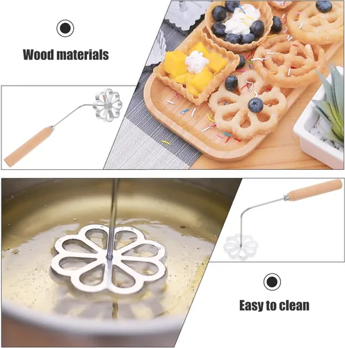 Miniatura 8 de IMIKEYA Molde para bunuelos con mango roseta Timbale Maker Flower Achappam Mold Waffle Mold Rosette Cookie Cutter herramienta para hornear