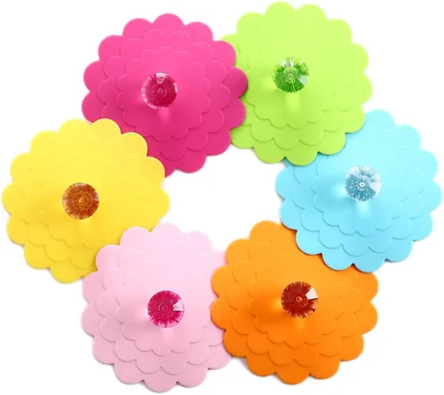 Miniatura 9 de Juego de 6 tapas de silicona extra grandes para taza de camping, tapas universales para tazas de té, tapas universales para bebidas, cubierta
