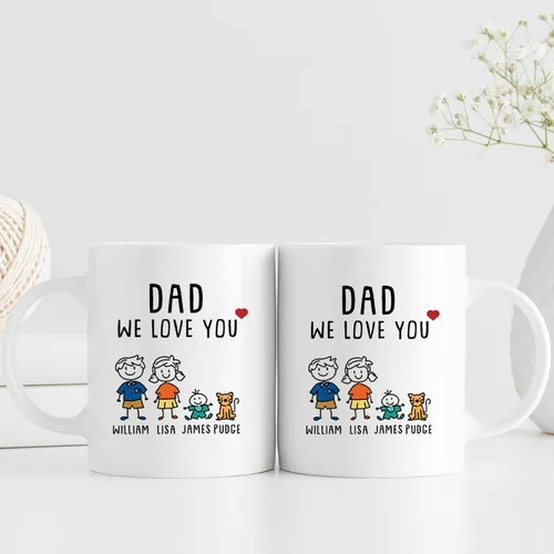 Miniatura 4 de Regalos personalizados para papá de hija e hijo, taza divertida del día del padre, regalos personalizados para el día del padre, divertida taza