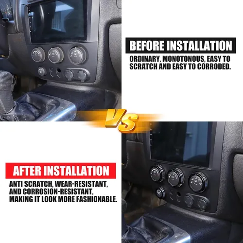 Miniatura 2 de PIUGILH Consolas centrales - Cubierta de perilla para interruptor de aire acondicionado compatible con Hummer H3 2005-2009, cubierta de botón