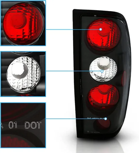 Miniatura 3 de AmeriLite para Nissan Frontier 1998-2004 Euro Transparente Negro Luces Traseras de Repuesto OE Juego de Lámparas de Freno - Lado del Pasajero