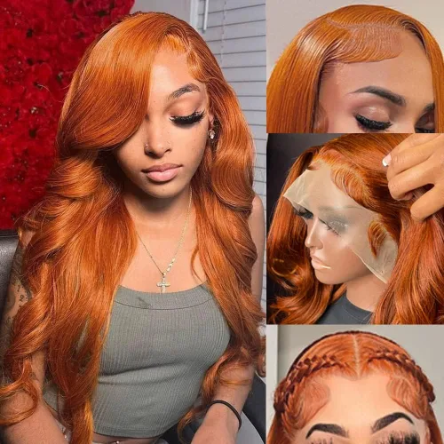Miniatura 23 de QZOQZO Pelucas de encaje frontal 13x6 de cabello humano, prearrancadas, densidad del 180%, onda corporal, HD, frontal de encaje, sin pegamento