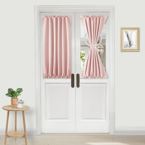 Miniatura 201 de DWCN Cortinas para puerta francesa: cortina térmica con bolsillo para barra para puertas con ventana de vidrio, puertas de cocina y patio