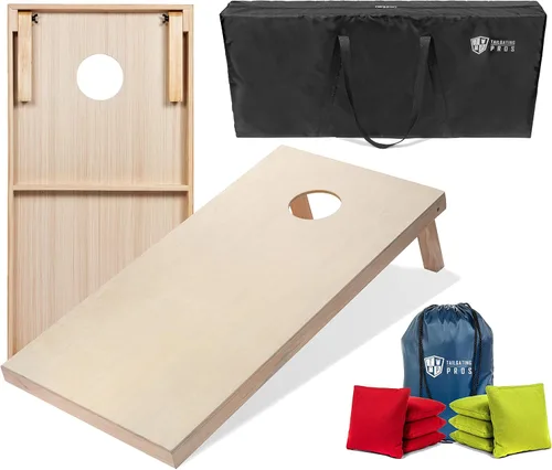 Miniatura 71 de Tailgating Pros Tablas para juego de cornhole - 4 x 2 pies y 3 x 2 pies. Juego de cornhole con estuche de transporte y juego de 8 bolsas de maíz