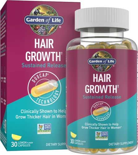Garden of Life DuoCaps para el crecimiento del cabello para mujeres y hombres, 30 unidades