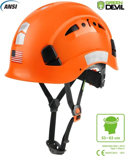 Miniatura 2 de GREEN DEVIL Casco de Seguridad Casco Duro Ajustable Ligero Ventilado ABS Casco de Trabajo Suspensión de 6 Puntos Aprobado ANSI Z89.1 Ideal