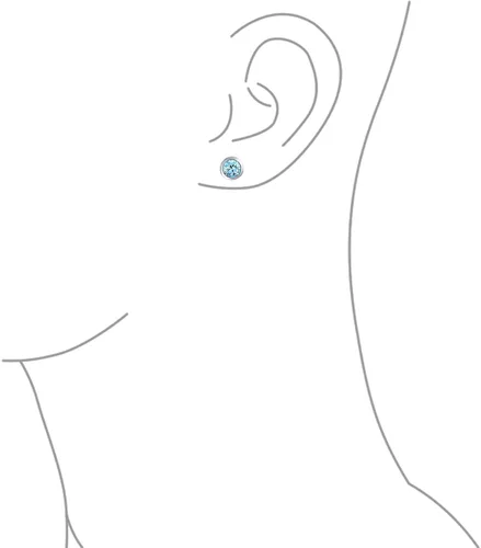 Miniatura 3 de Minimalist .75CT Tiny Round Bezel Solitaire AAA CZ Stud Earrings For Women .925 Sterling Silver Birth Month Colors 6MM