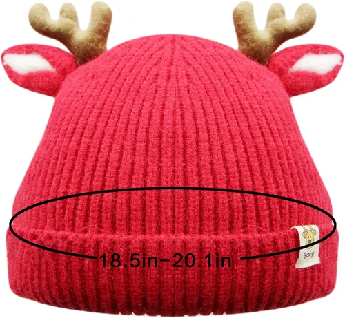 Miniatura 6 de Gorro para bebé, lindo cuerno, reno de ganchillo, gorro de punto para invierno, cálido para niños y niñas