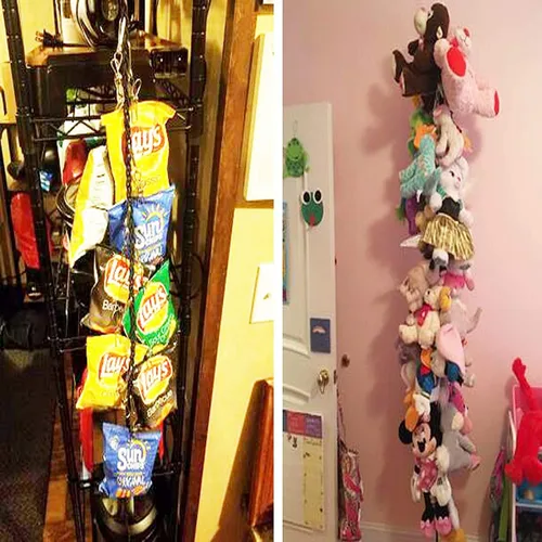 Miniatura 4 de Organizador de tapas de cadena de almacenamiento, soporte para gorras, sistema de gorras, organizador de gorras de béisbol con 20 clips de acero