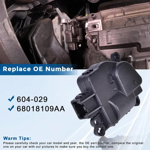 Miniatura 5 de 604-029 Actuador de puerta de aire HVAC, palancas de puerta mezcladora del calentador Compatible con Chrysler 200 Dodge Durango Journey Jeep Compass