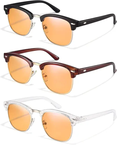 Racico Gafas de luz azul para hombres y mujeres - Material mixto + Marcos de metal con revestimiento de protección UV