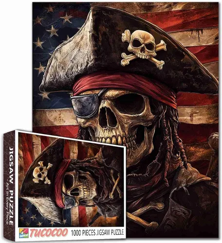 Miniatura 23 de Rompecabezas de 1000 piezas para adultos, rompecabezas de barco pirata para desafiantes juegos de actividades familiares, rompecabezas de arte