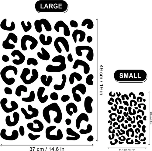 Miniatura 7 de Adhesivo decorativo de pared de leopardo, 2 calcomanías con estampado de leopardo, calcomanías autoadhesivas de leopardo para paredes, despegar