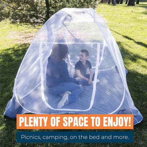 Miniatura 7 de MEKKAPRO Carpa con Mosquitera – Gran envolvente de carpa de malla plegable de 80" x 71" x 63", diseño desplegable portátil, pantalla de agujeros