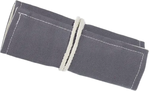 PATIKIL Estuche enrollable hecho a mano con 12 ranuras, estuche de lona para lápices, organizador para dibujar, colorear, bocetos, gris