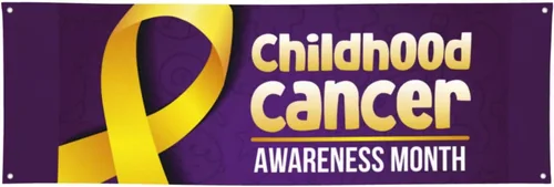 Miniatura 23 de Cartel del mes de concientización sobre el cáncer infantil de 24 x 71 pulgadas, decoraciones para porche, patio, tapiz de fondo, suministros de Negro