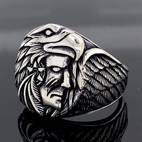 Miniatura 3 de Silver Nativa American Ring,Silver Eagle Signet Ring, Silver American Ring,925k Sterling Silver Ring, Handmade Silver Ring,Gift For Him