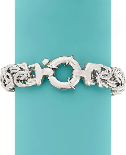 Miniatura 3 de Ross-Simons Pulsera bizantina grande de plata de ley italiana