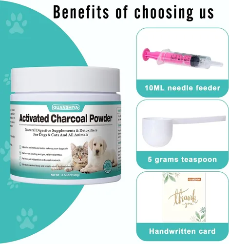 Miniatura 7 de Carbón activado para perros, gatos y todas las mascotas, carbón para intoxicación de perros, malestar digestivo y alivio de gases, soporte hepático