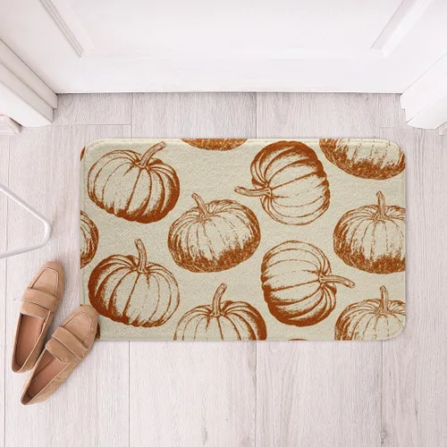 Miniatura 17 de Erosebridal Thanksgiving Turkey Bathroom Rugs - Fall Leaves Pumpkin Bath Mat for Kids Adults, Vintage Autumn Harvest Door Mat 16 x 24 Inch Rustic
