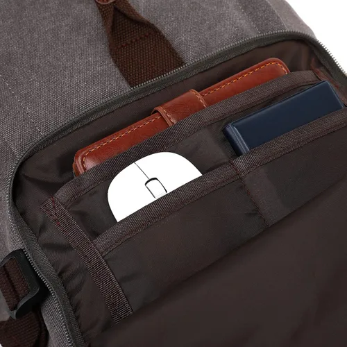Miniatura 9 de Kalesi Mochila Bolsa de Lona para Gimnasio 4 Vías Impermeable con Compartimento para Zapatos para Viaje Deporte Senderismo Laptop, Gris Vintage
