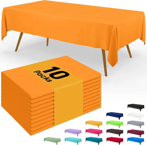 Miniatura 13 de Smiry - Juego de 6 manteles desechables, 54 x 78 pulgadas, manteles impermeables rectangulares para fiestas, cubierta de mesa de plástico